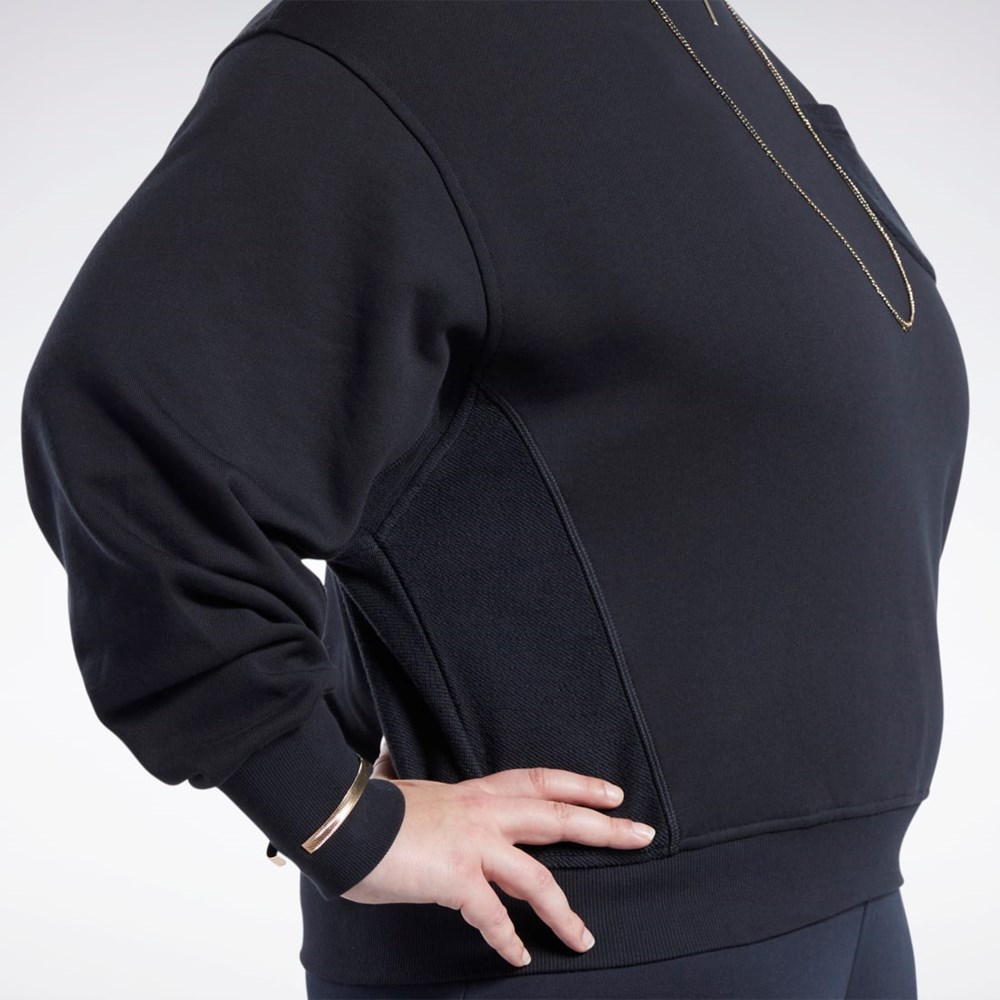 Reebok Classics Puuvilla French Terry Sweatshirt (Plus Size) Mustat | RYWTEP-420