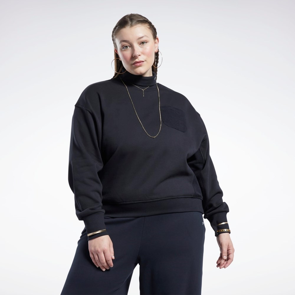 Reebok Classics Puuvilla French Terry Sweatshirt (Plus Size) Mustat | RYWTEP-420