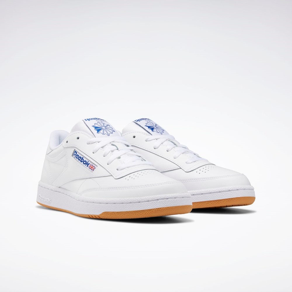Reebok Club C 85 Shoes Valkoinen Kuninkaallinen Sininen | QSPOAY-729