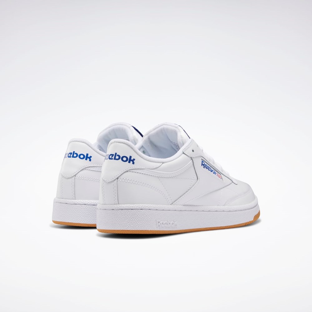 Reebok Club C 85 Shoes Valkoinen Kuninkaallinen Sininen | USWGVJ-175