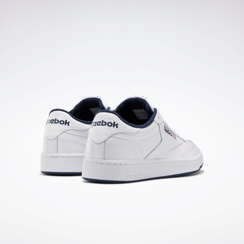 Reebok Club C 85 Shoes Valkoinen Laivastonsininen | TMDPNR-391