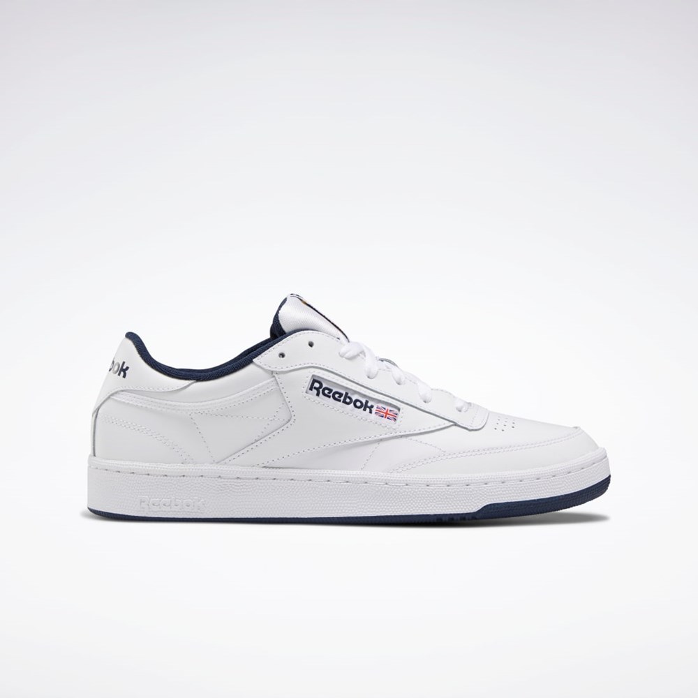 Reebok Club C 85 Shoes Valkoinen Laivastonsininen | TMDPNR-391