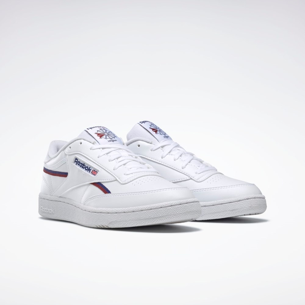 Reebok Club C 85 Vegaaniset Shoes Valkoinen Viininpunainen | RFGHLW-520