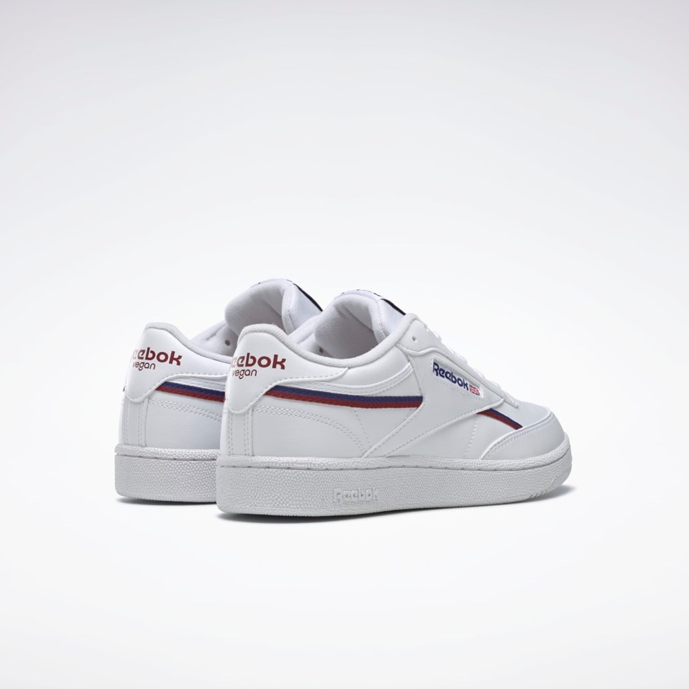 Reebok Club C 85 Vegaaniset Shoes Valkoinen Viininpunainen | RFGHLW-520