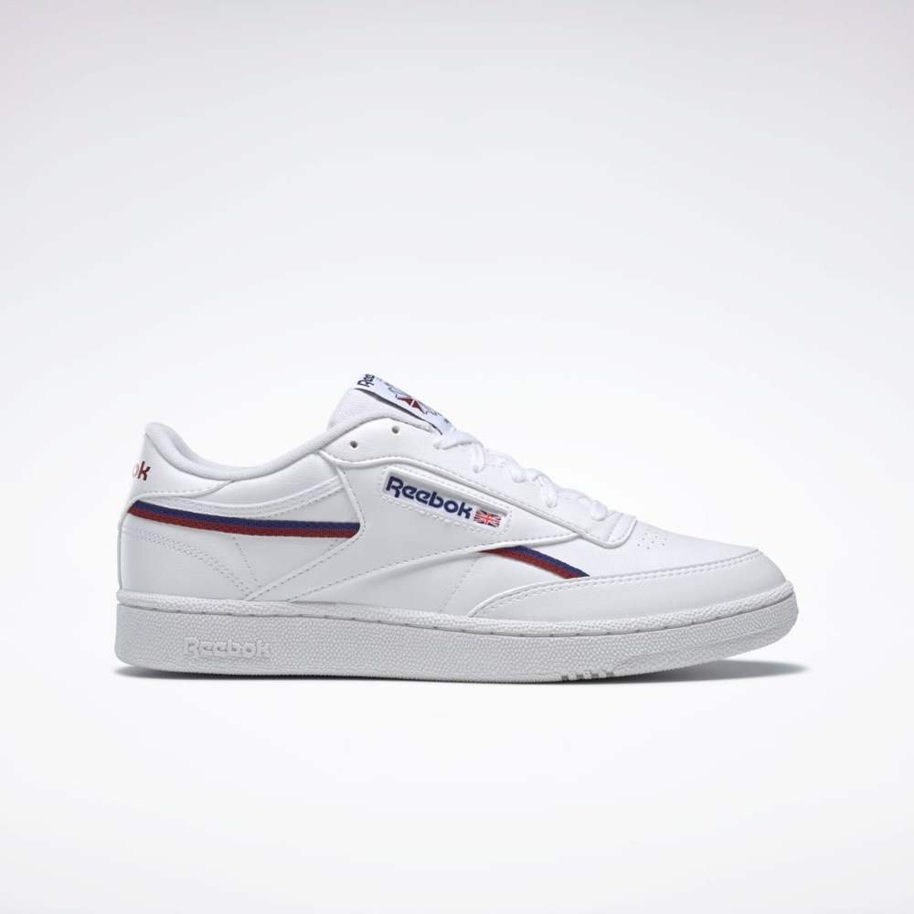 Reebok Club C 85 Vegaaniset Shoes Valkoinen Viininpunainen | RFGHLW-520
