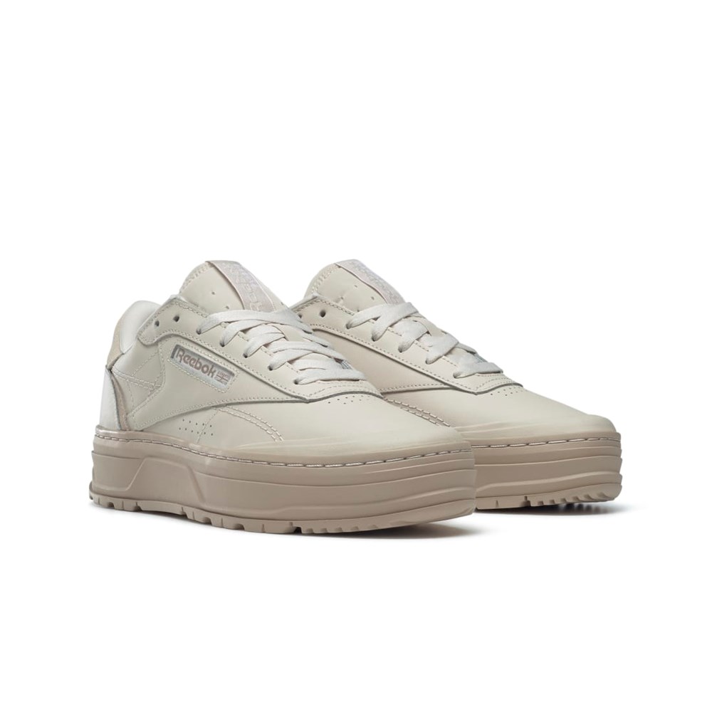 Reebok Club C Double GEO Shoes Beige | MRWEVQ-097