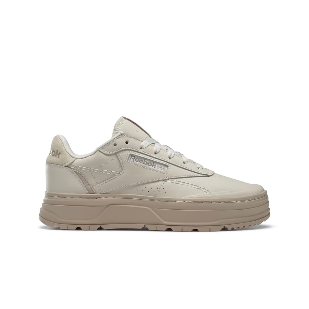 Reebok Club C Double GEO Shoes Beige | MRWEVQ-097