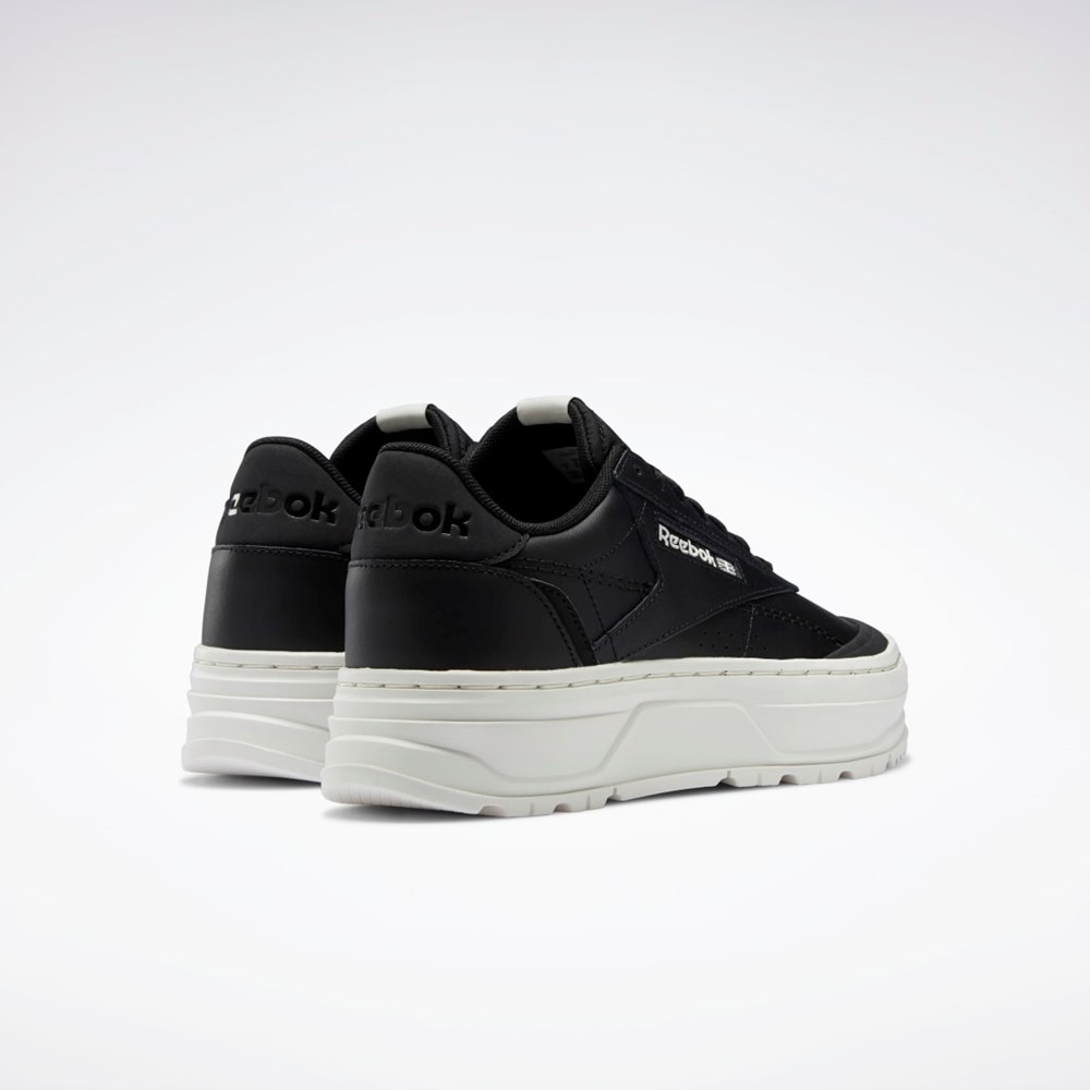 Reebok Club C Double GEO Shoes Mustat Mustat | XKTGSP-203