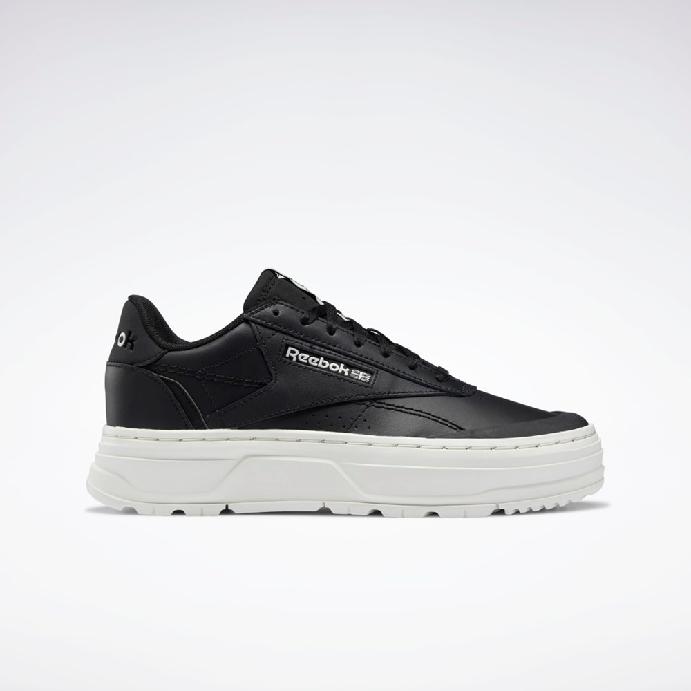 Reebok Club C Double GEO Shoes Mustat Mustat | XKTGSP-203