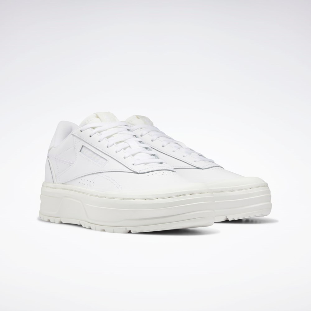 Reebok Club C Double GEO Shoes Valkoinen Valkoinen | JYPMWS-125