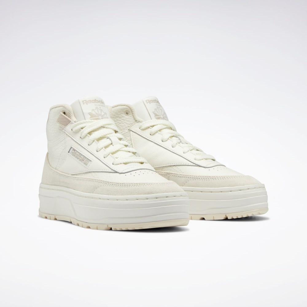 Reebok Club C Geo Mid Shoes Beige | MJTCBW-618