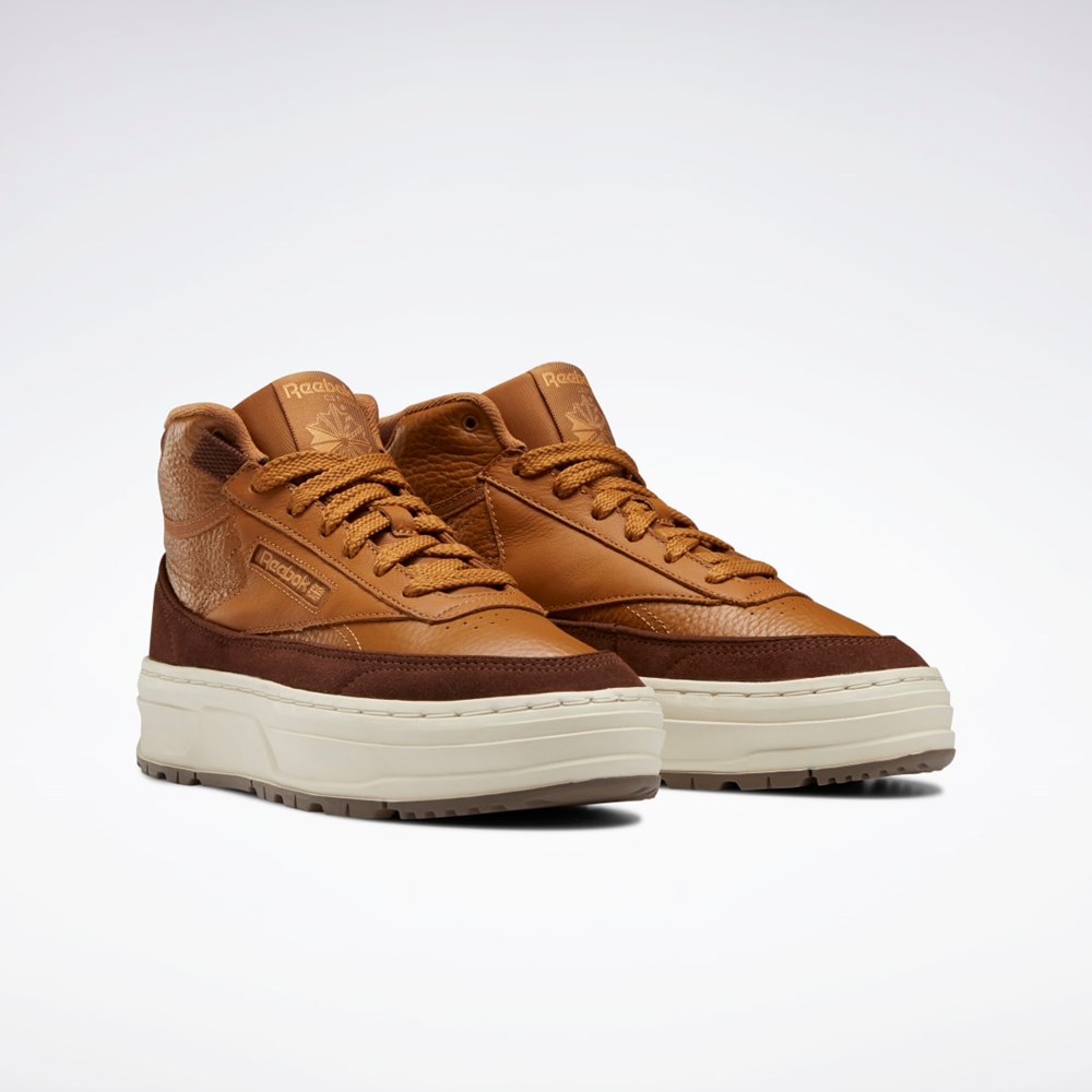 Reebok Club C Geo Mid Shoes Ruskea Ruskea Beige | XQAPVT-190