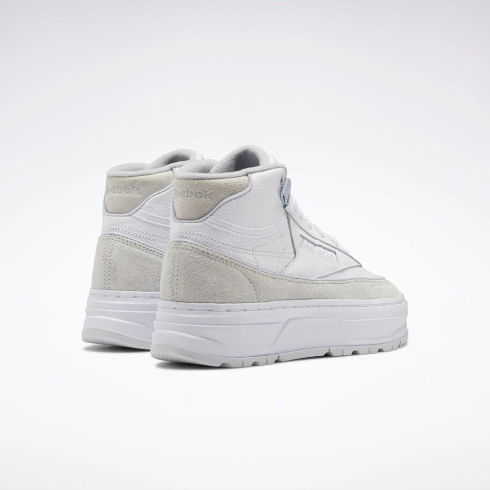 Reebok Club C Geo Mid Shoes Valkoinen Harmaat Harmaat | FOISLH-049