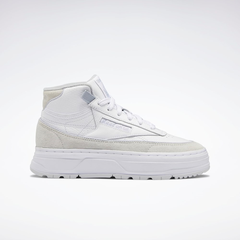 Reebok Club C Geo Mid Shoes Valkoinen Harmaat Harmaat | FOISLH-049
