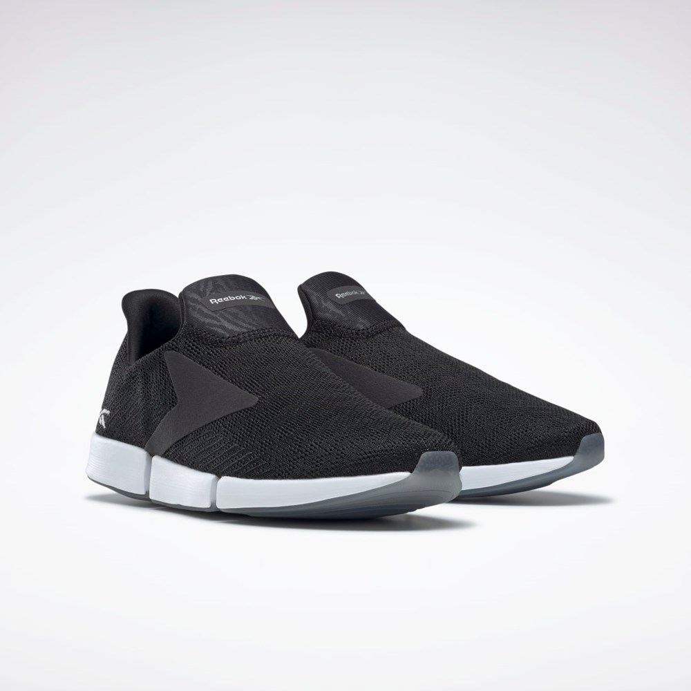 Reebok DailyFit DMX Slip-On Shoes Mustat Valkoinen Hopea | LRATYO-579