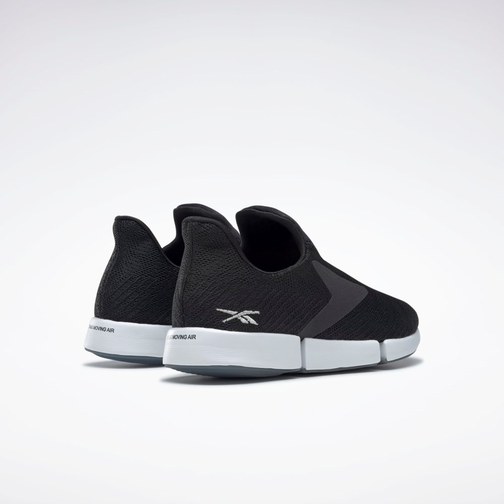Reebok DailyFit DMX Slip-On Shoes Mustat Valkoinen Hopea | LRATYO-579