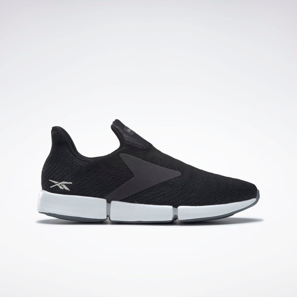 Reebok DailyFit DMX Slip-On Shoes Mustat Valkoinen Hopea | LRATYO-579