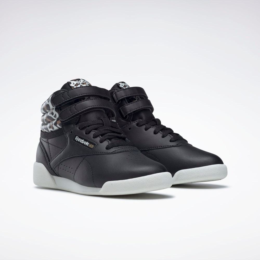 Reebok F/S Hi Shoes - Preschool Mustat Kultaiset | BTOLUI-671