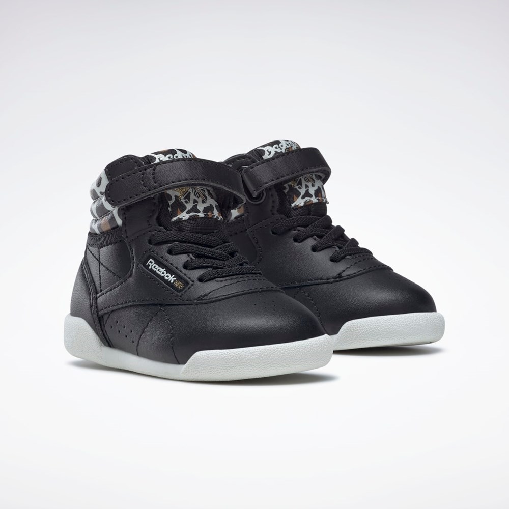 Reebok F/S Hi Shoes - Toddler Mustat Kultaiset | SHFMKQ-732