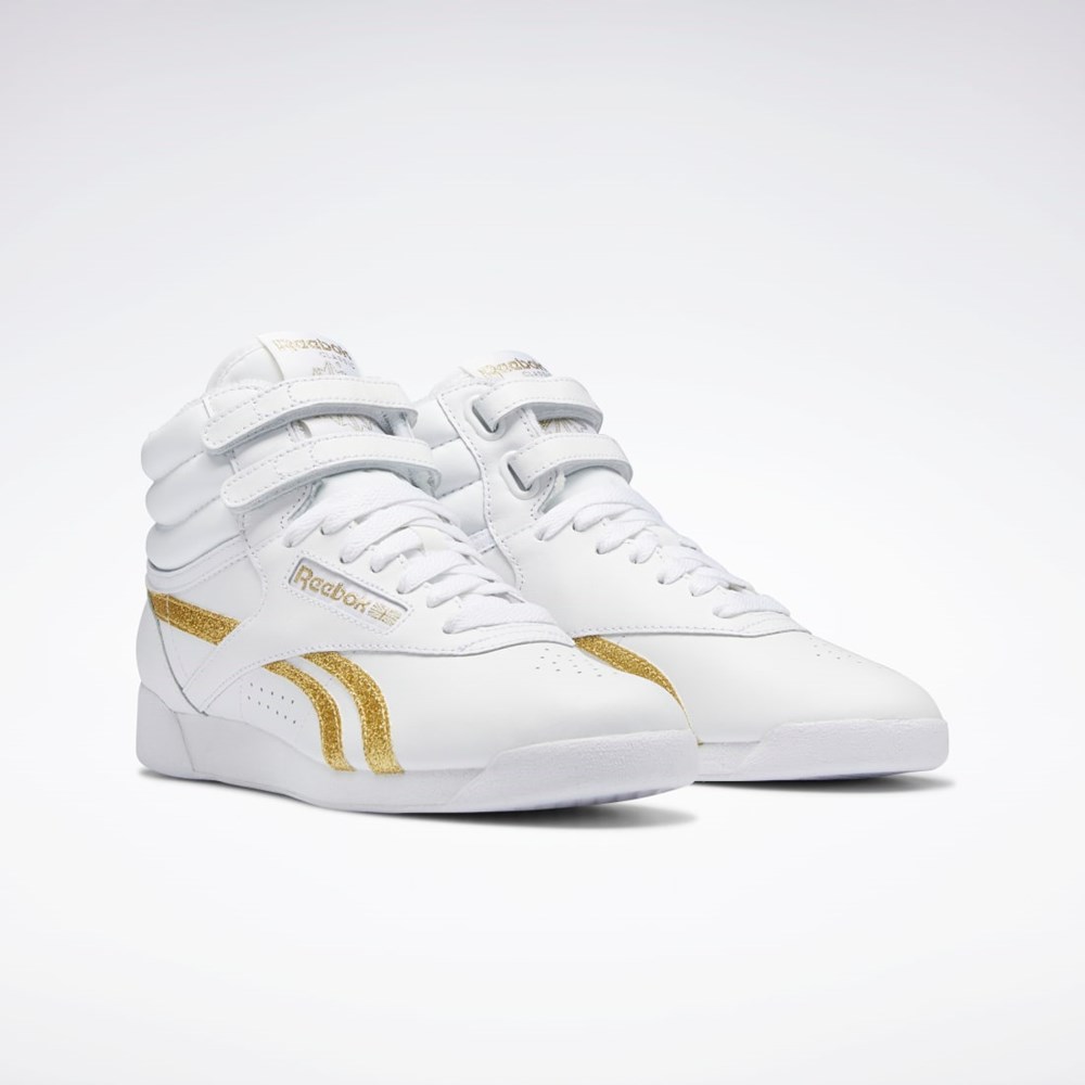 Reebok F/S Hi Shoes Valkoinen Valkoinen Kultaiset | YRZMEA-031