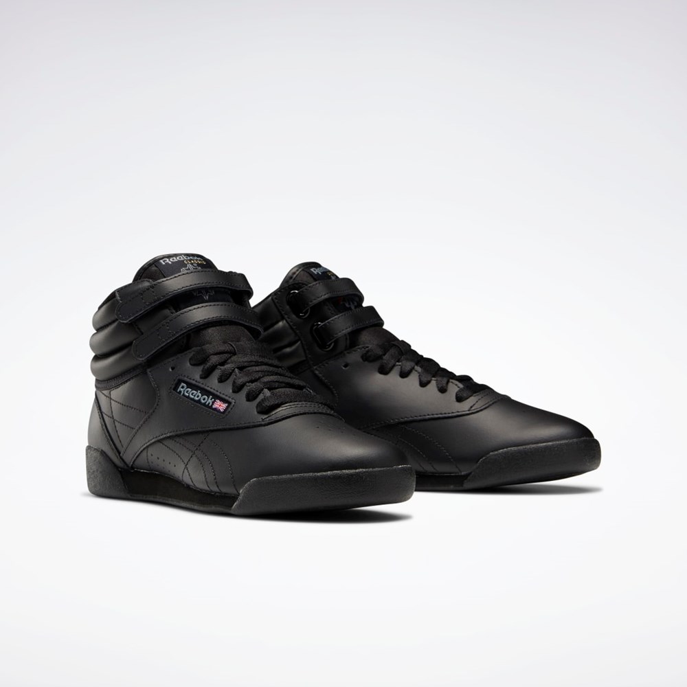 Reebok Freestyle Hi Shoes - Grade School Mustat Harmaat | REXTZN-738