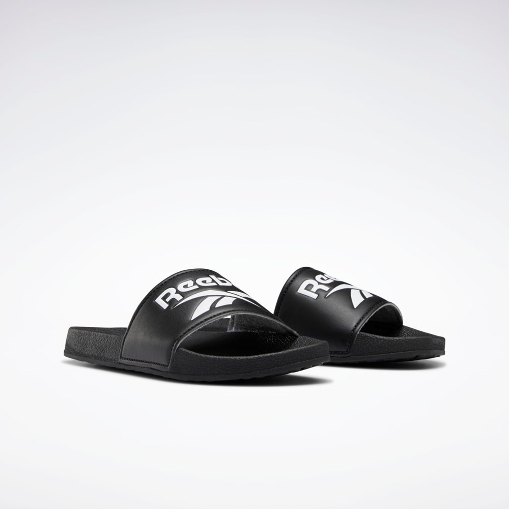 Reebok Fulgere Slides - Preschool Mustat Mustat Valkoinen | YUDXZN-436
