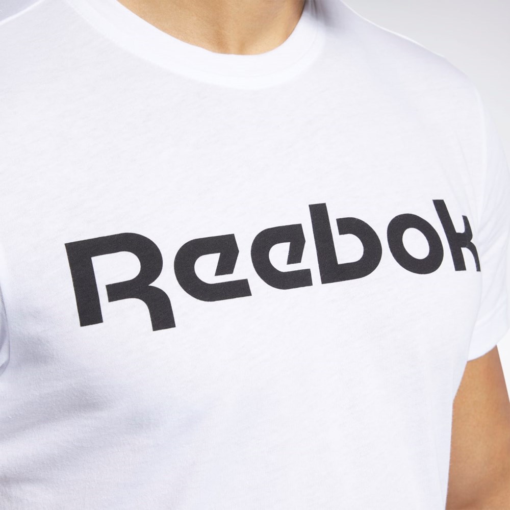 Reebok Graafinen Series Linear Logo Tee Valkoinen | MRCGBD-435