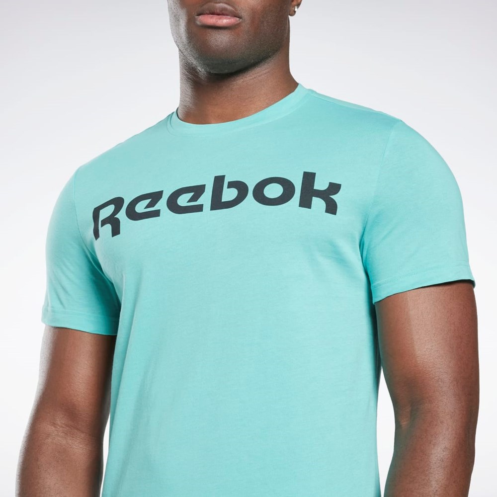 Reebok Graafinen Series Linear Logo Tee Semi Classic Teal | QGVHRB-328