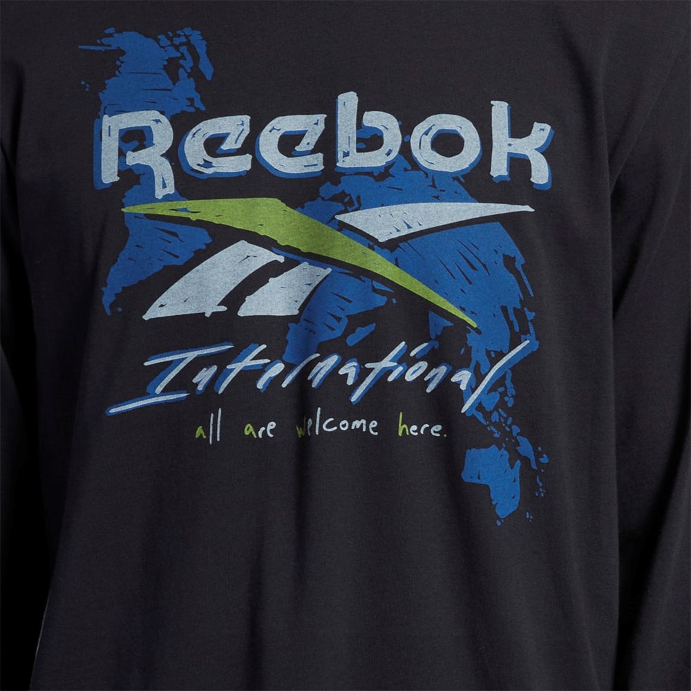 Reebok Graafinen Series Pre-Season Long Sleeve T-Shirt Mustat | JZQSAT-076