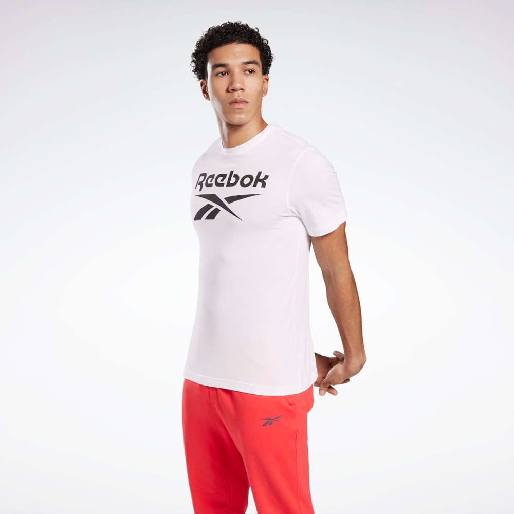 Reebok Graafinen Series Reebok Stacked Tee Valkoinen | MOWGZS-816
