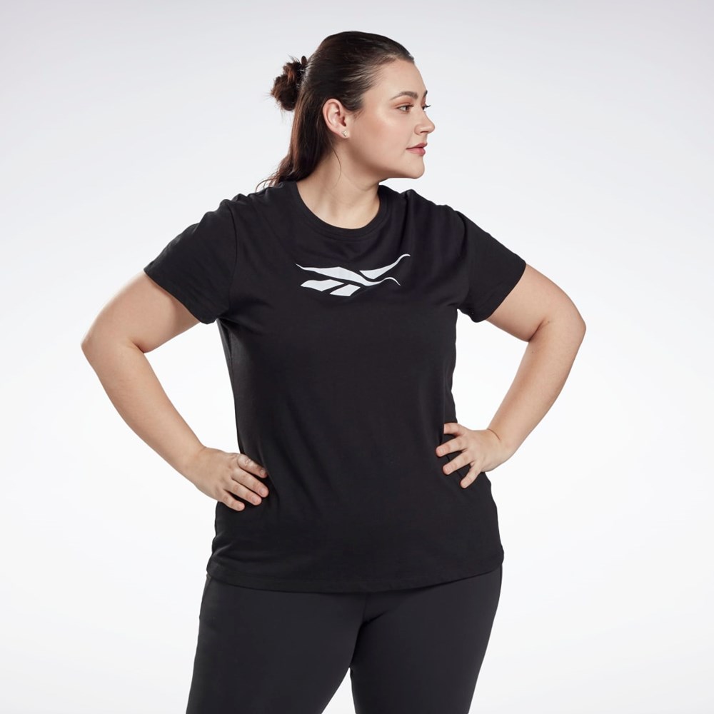 Reebok Graafinen Vector T-Shirt (Plus Size) Mustat | SOXDMU-827
