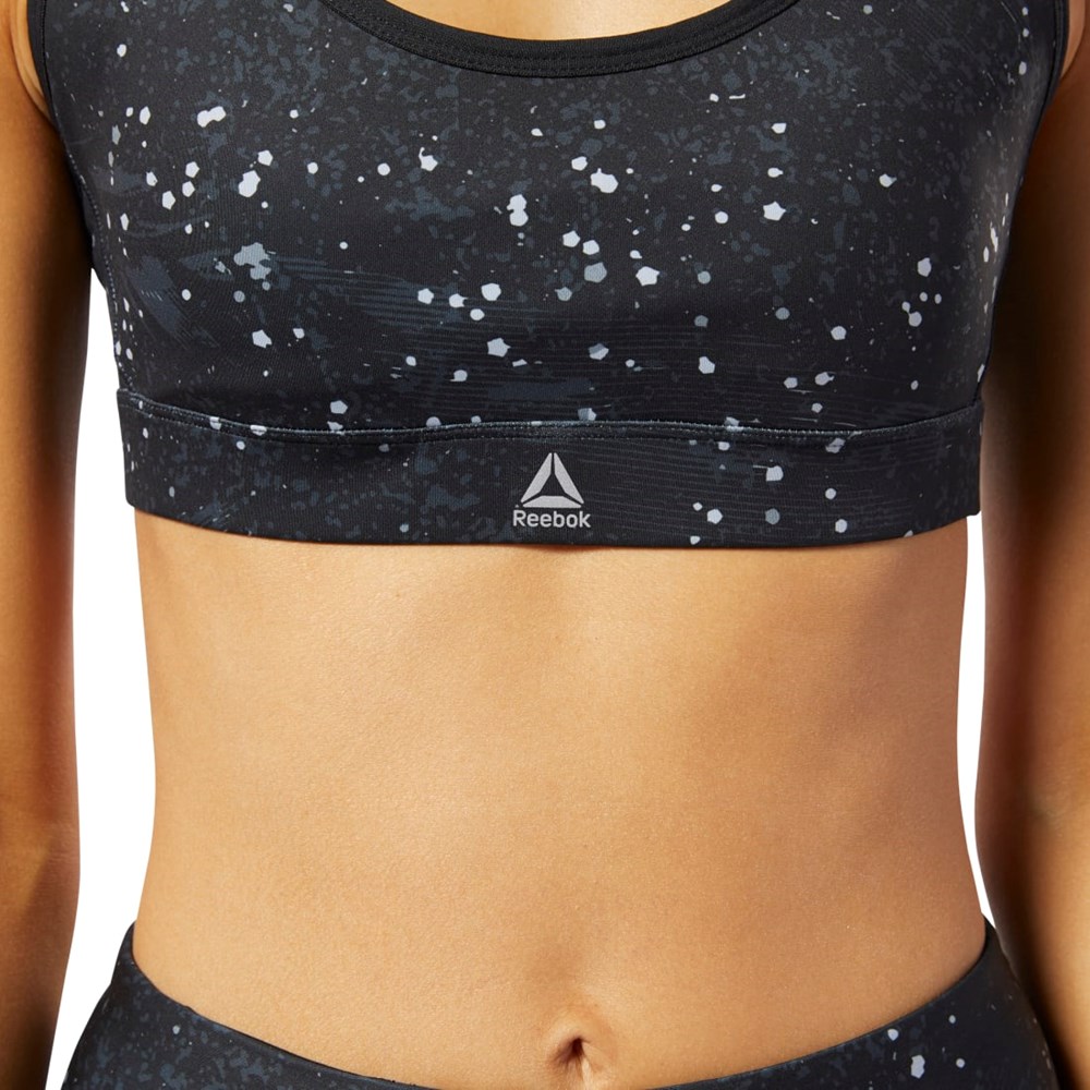 Reebok Hero Racer Medium-Impact Pehmustettu Bra Mustat | KUBFJG-709