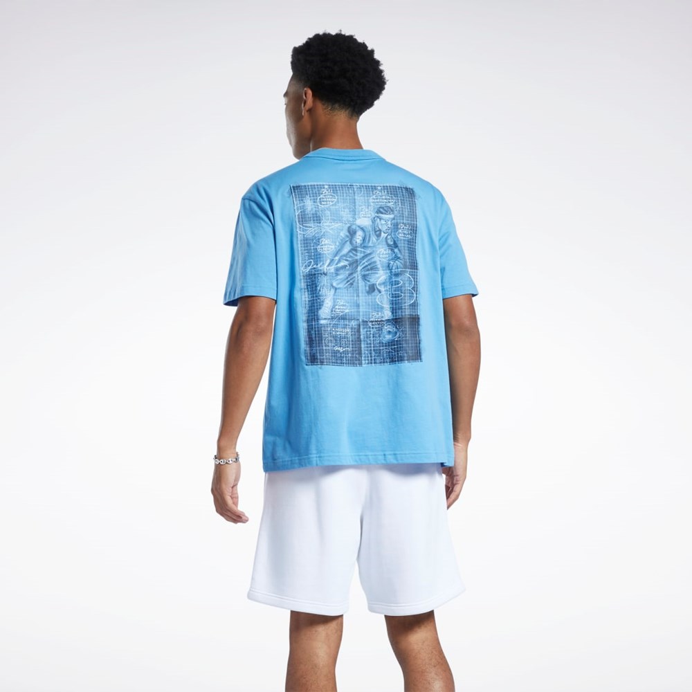 Reebok Iverson Basketball I3 Blueprint Lyhyt Sleeve T-Shirt Sininen | YWDSOU-379