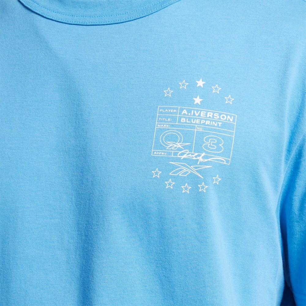 Reebok Iverson Basketball I3 Blueprint Lyhyt Sleeve T-Shirt Sininen | YWDSOU-379