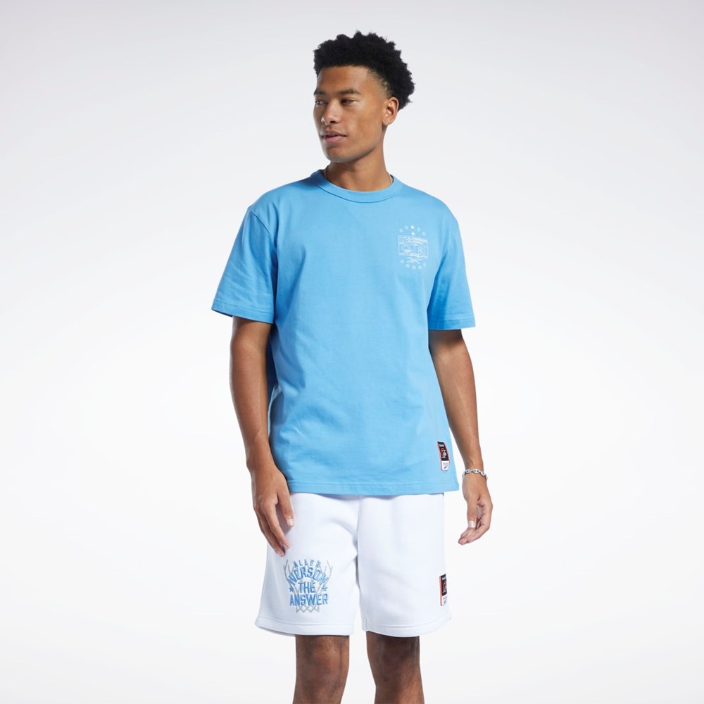Reebok Iverson Basketball I3 Blueprint Lyhyt Sleeve T-Shirt Sininen | YWDSOU-379