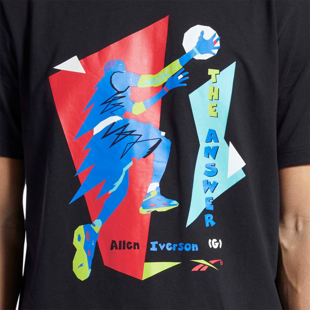 Reebok Iverson Layup Lyhyt Sleeve T-Shirt Mustat | UBZANE-654