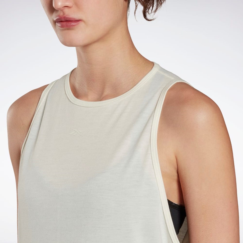 Reebok Jooga Long Tank Top Valkoinen | MXKNGU-920