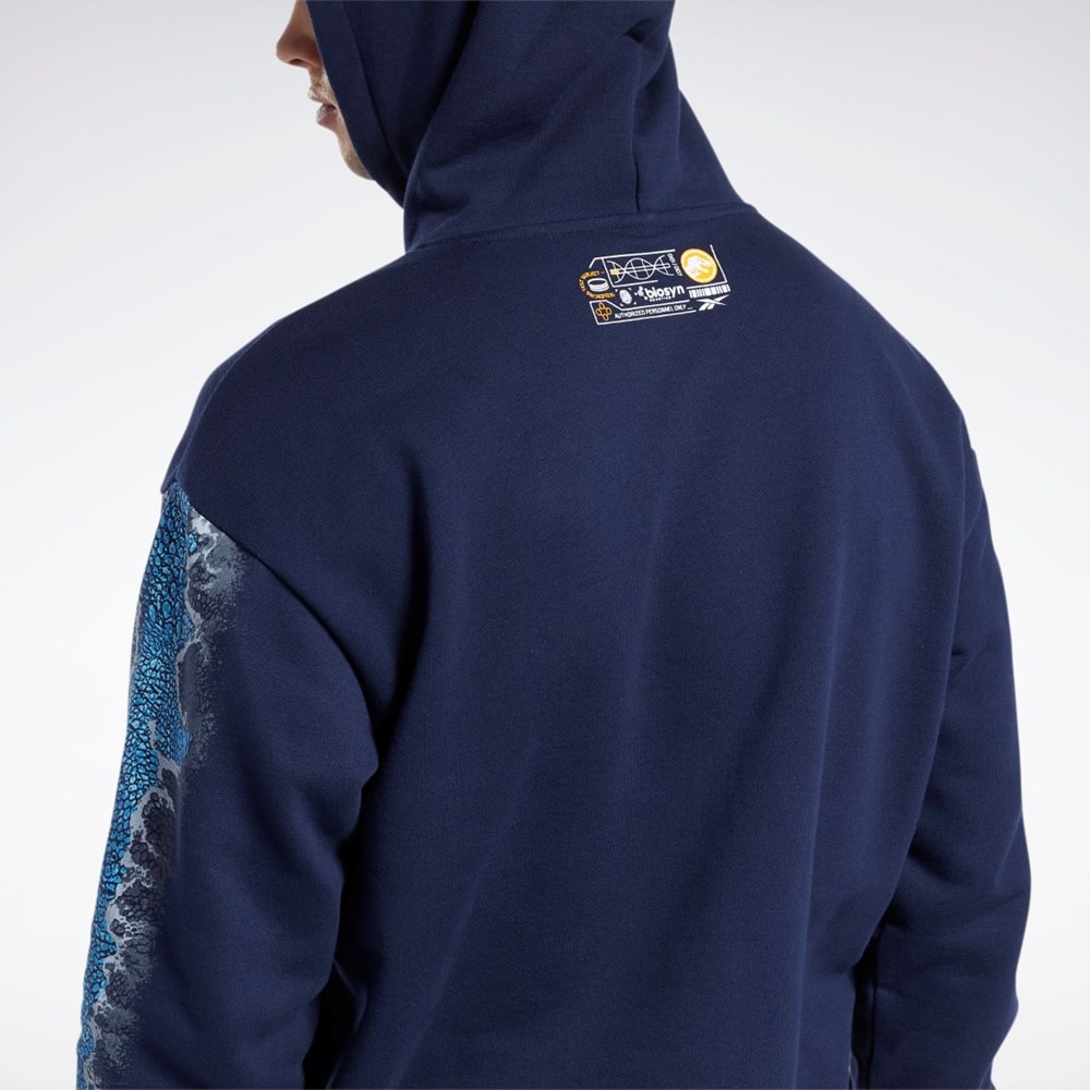 Reebok Jurassic World Graafinen Hoodie Laivastonsininen | MUIQDH-942