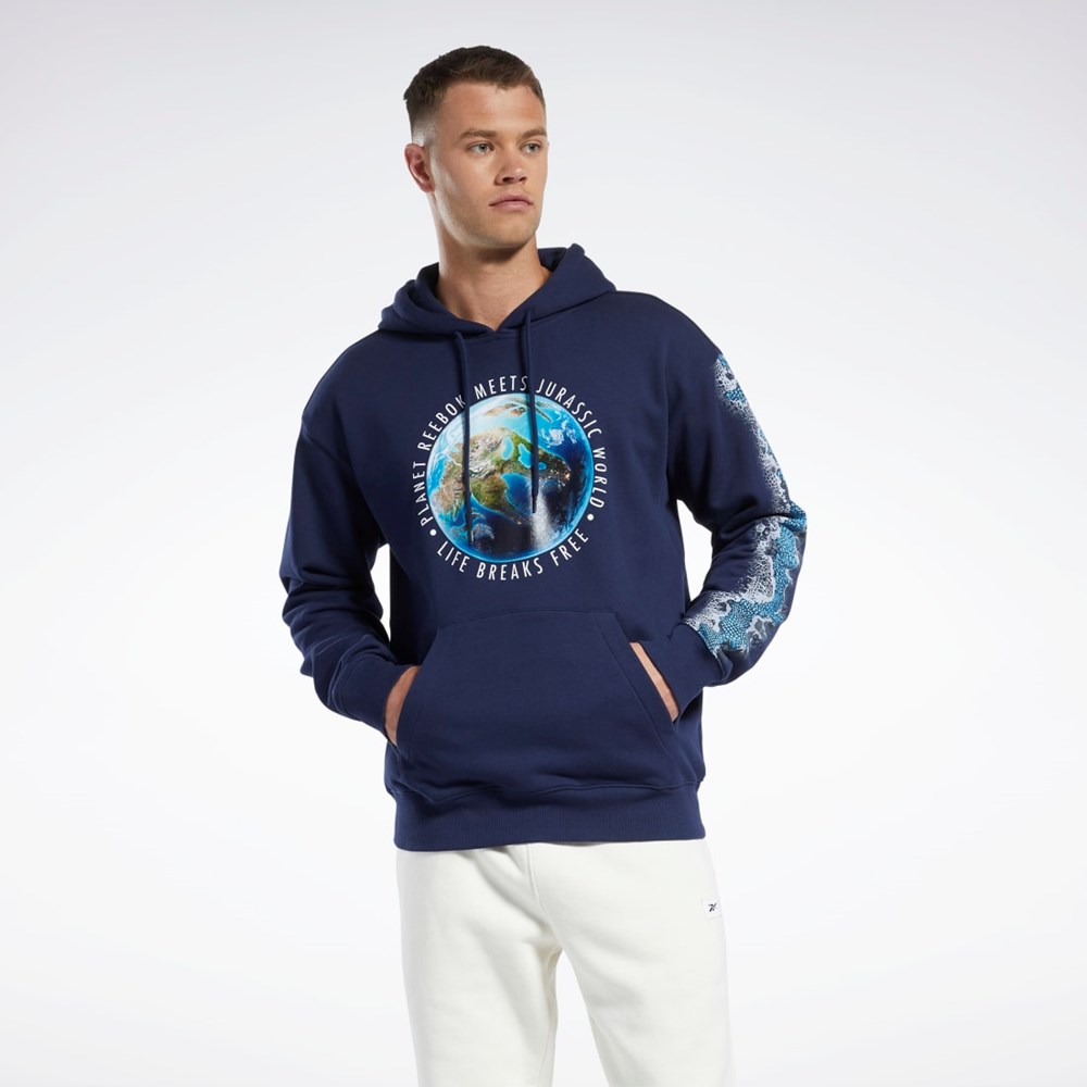Reebok Jurassic World Graafinen Hoodie Laivastonsininen | MUIQDH-942