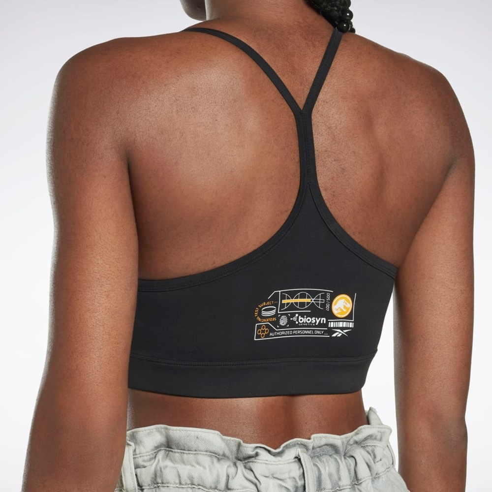 Reebok Jurassic World Lux Bra Mustat | LXCDZY-814