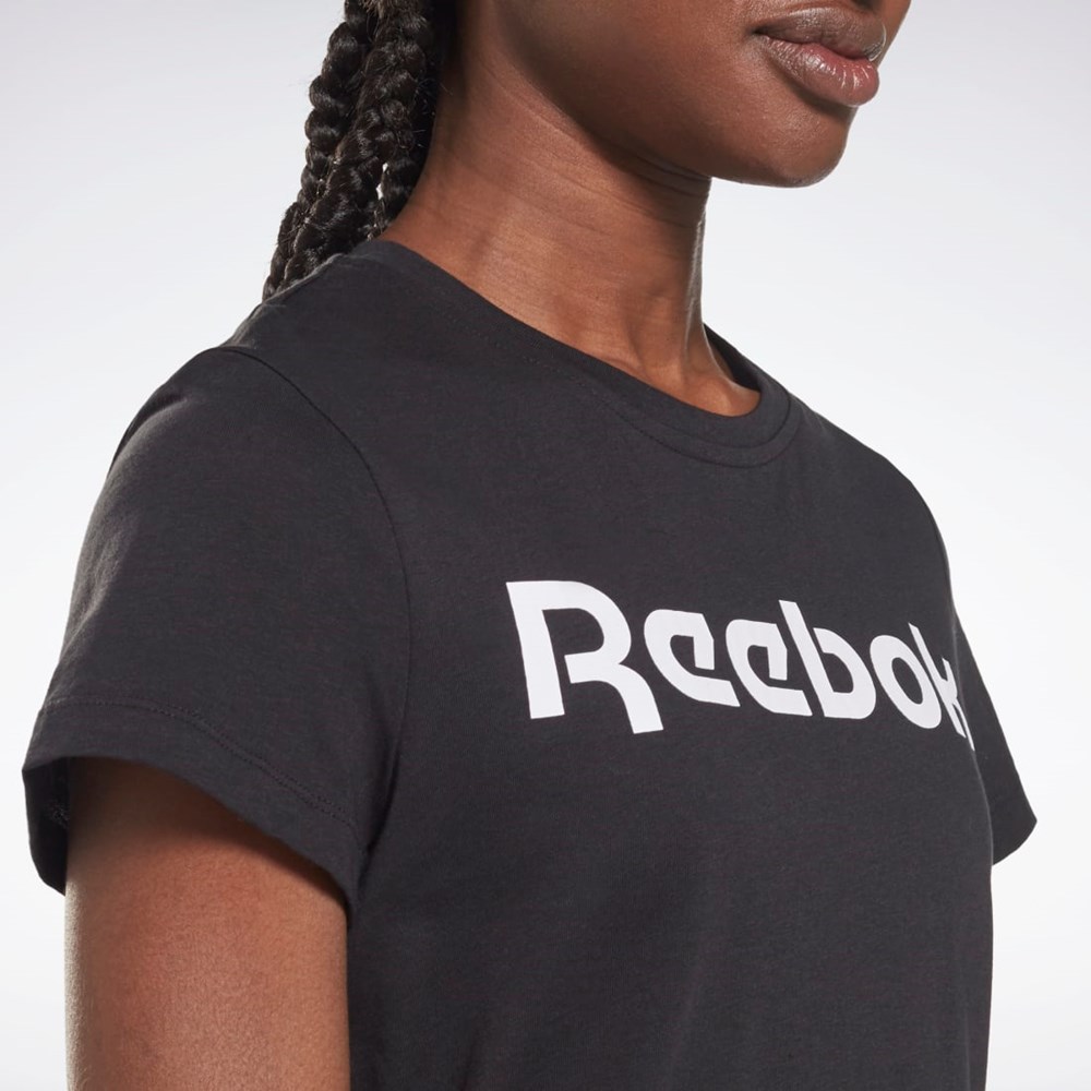 Reebok Koulutus Essentials Graafinen Tee Mustat Valkoinen | PIOGMK-571