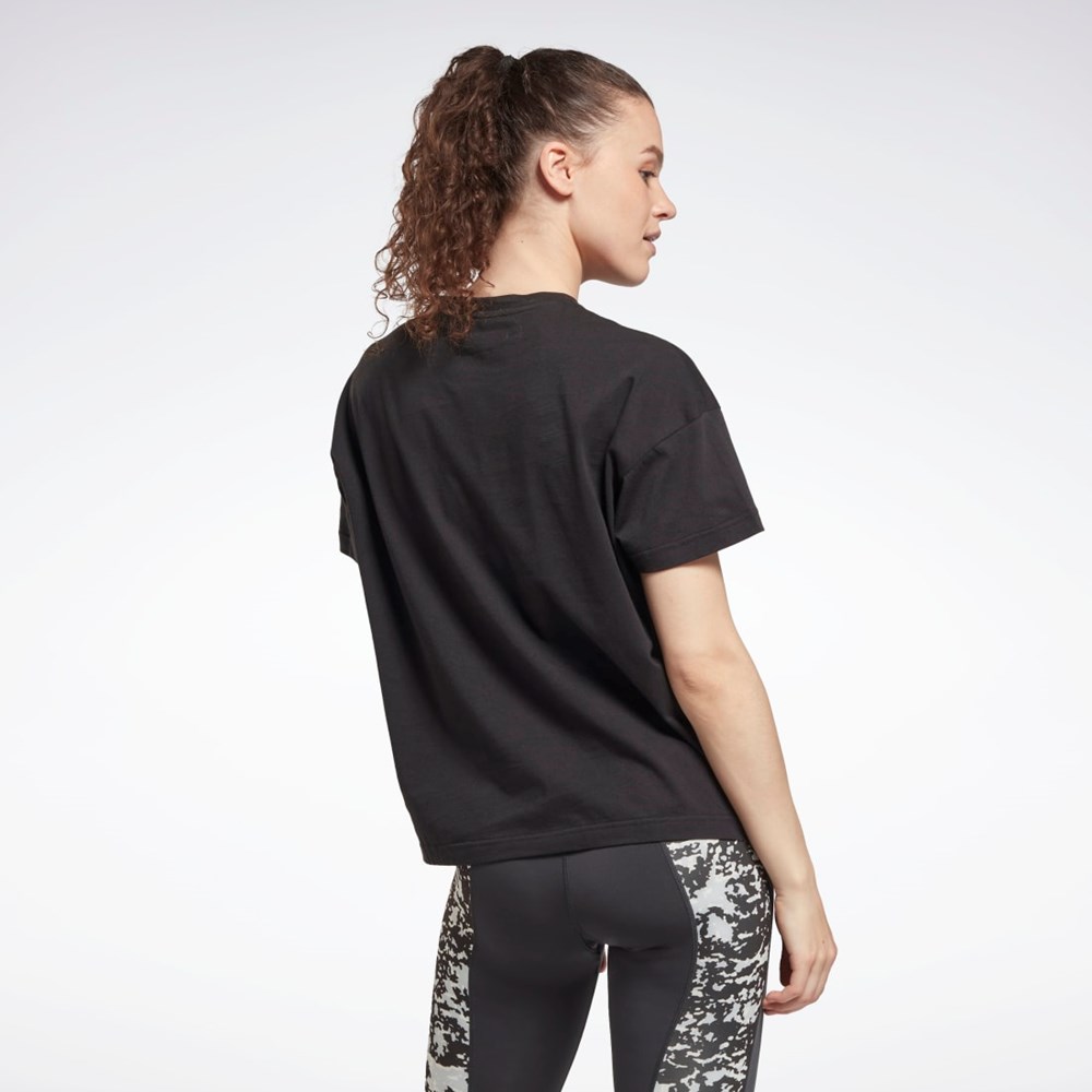 Reebok Koulutus Essentials Modern Safari Graafinen Tee Mustat | LBDHMW-381