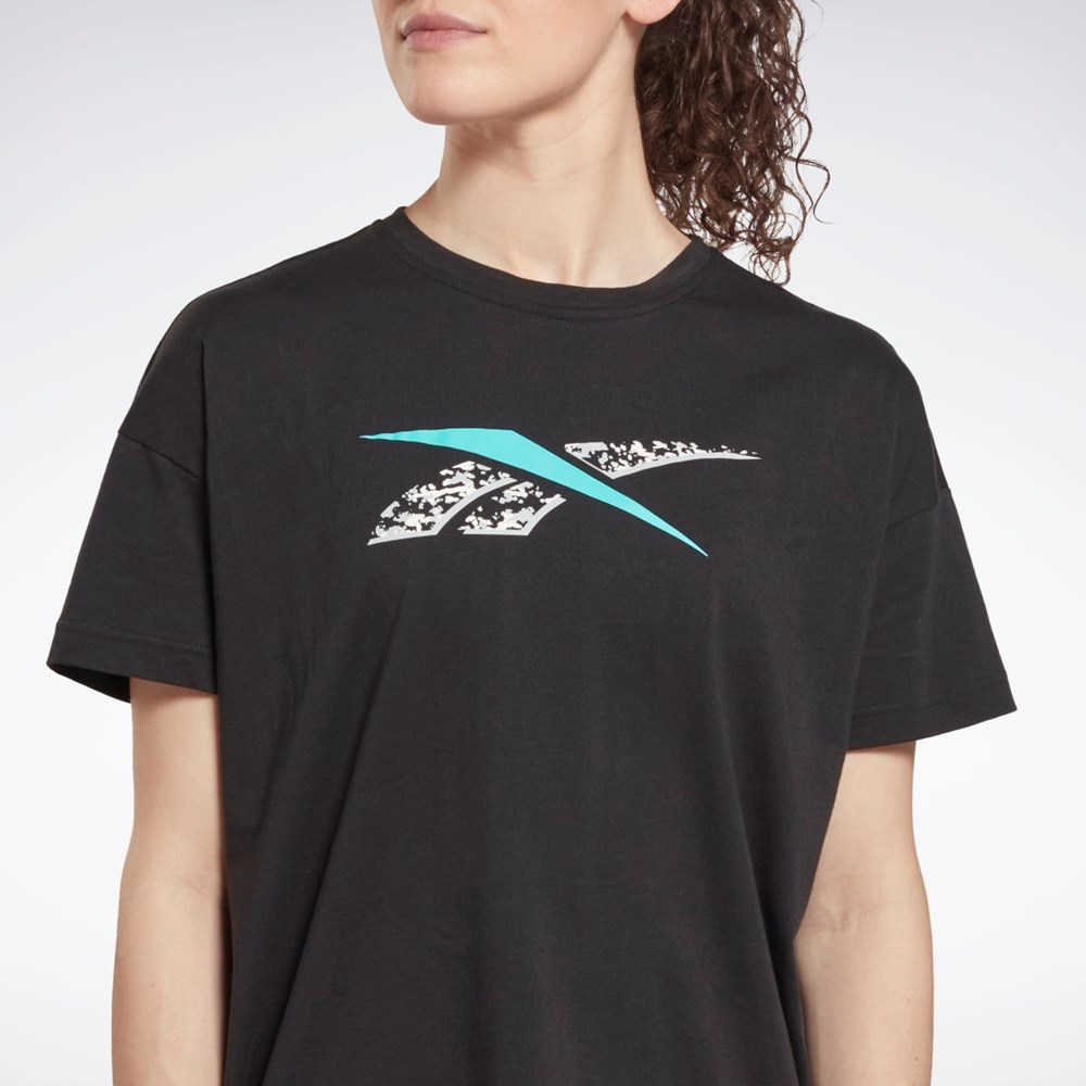 Reebok Koulutus Essentials Modern Safari Graafinen Tee Mustat | LBDHMW-381
