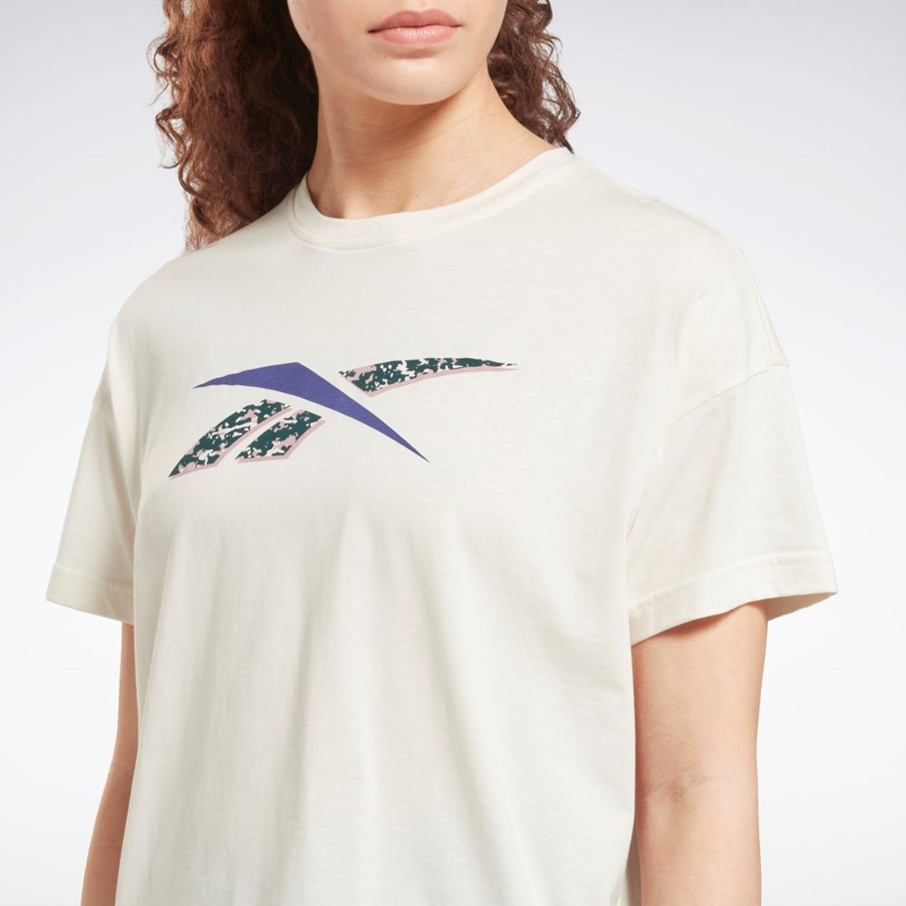 Reebok Koulutus Essentials Modern Safari Graafinen Tee Valkoinen | ZTIDQJ-513