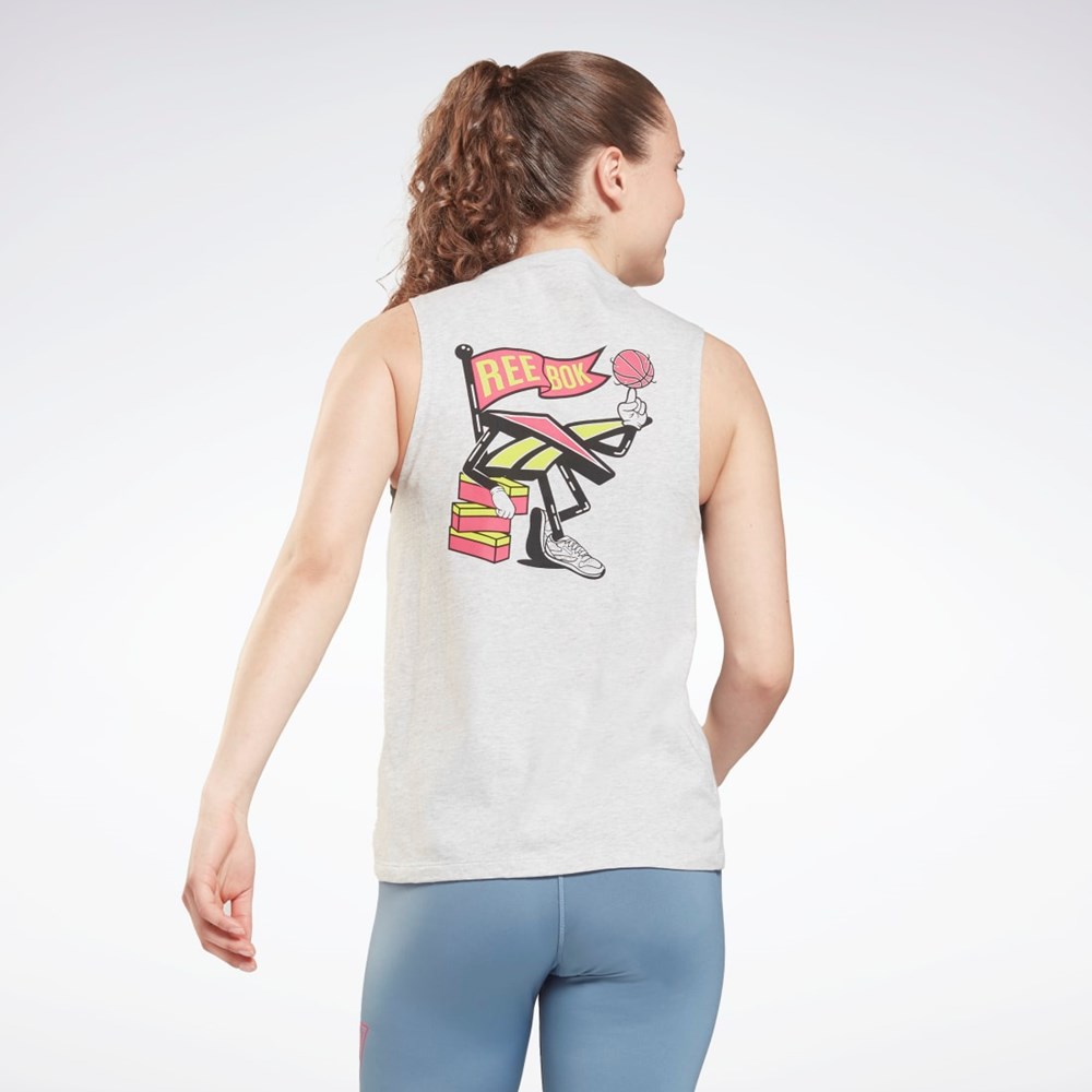 Reebok Koulutus Essentials Muscle Graafinen Tank Top Vaaleanharmaat | TEJWIG-307