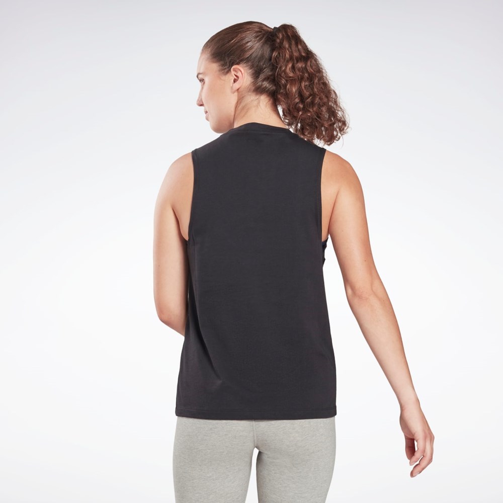Reebok Koulutus Essentials Muscle Tank Top Mustat | MWGBEY-736