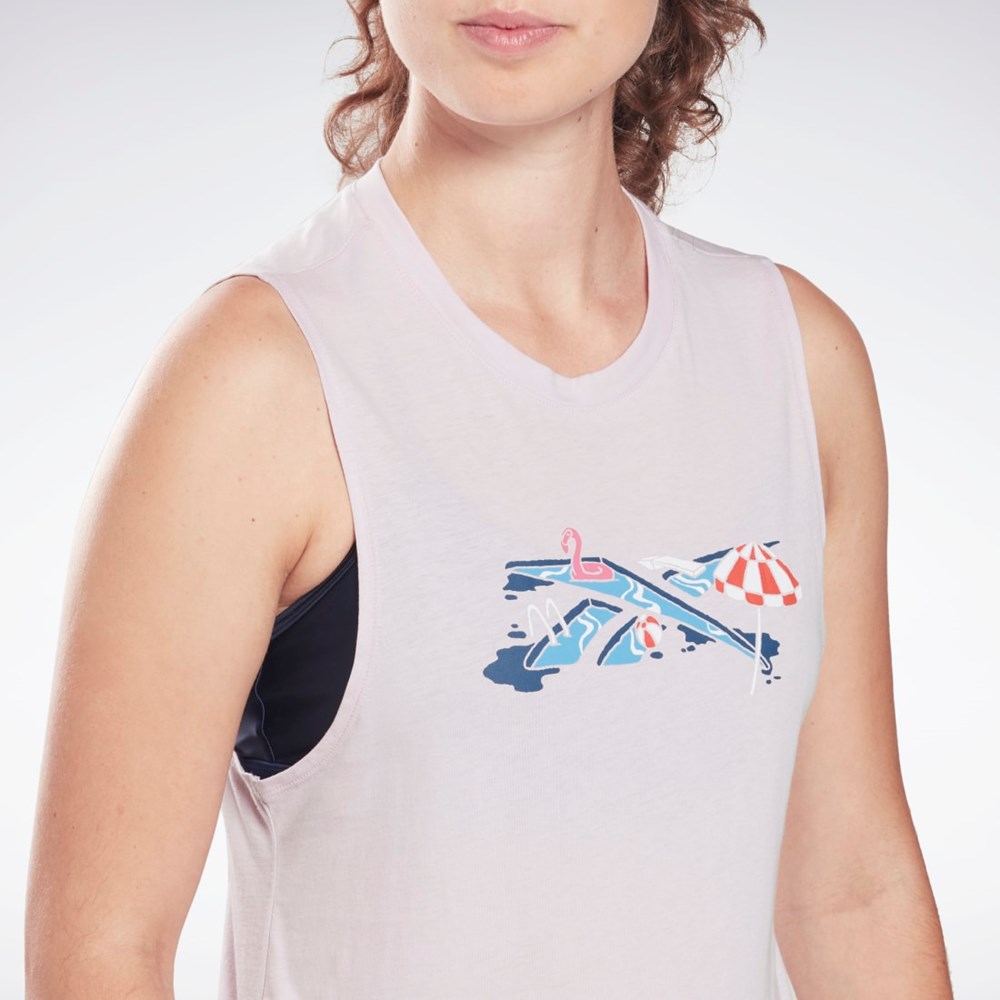 Reebok Koulutus Essentials Muscle Tank Top Quartz Glow | QHXWUD-189