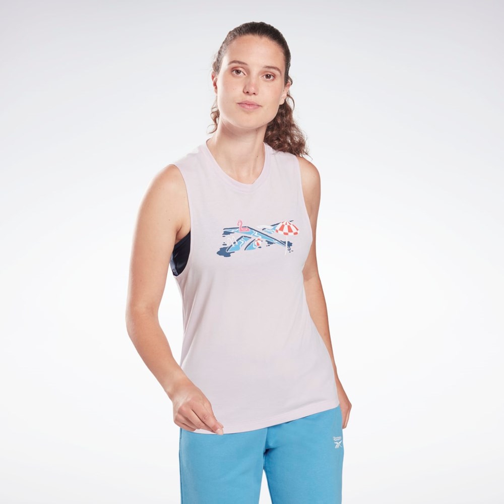 Reebok Koulutus Essentials Muscle Tank Top Quartz Glow | QHXWUD-189