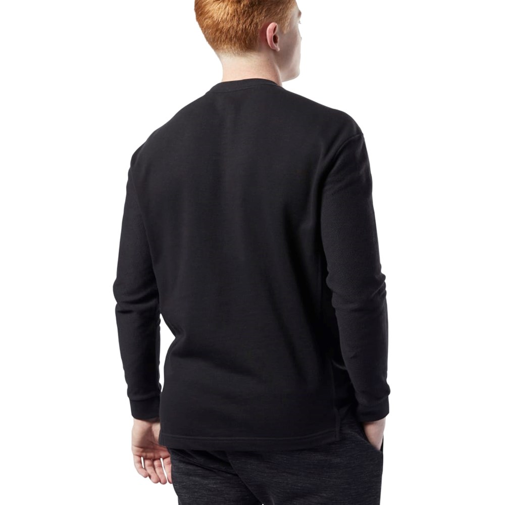 Reebok Koulutus Essentials Twill Crew Mustat | NTWKFL-841