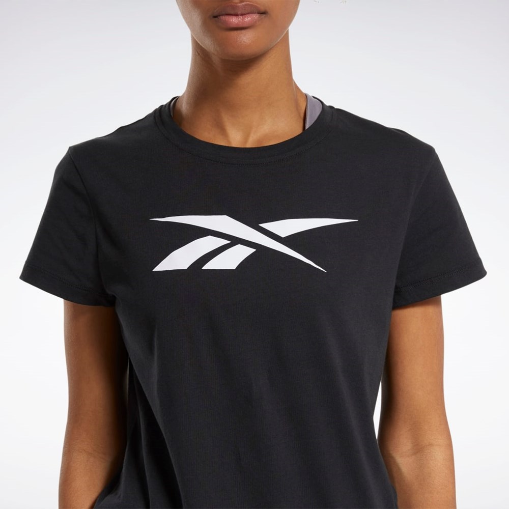 Reebok Koulutus Essentials Vector Graafinen Tee Mustat | HKRWDO-348